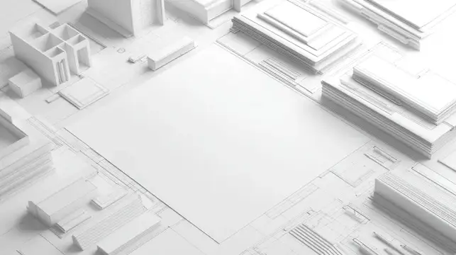 3D-рендер белого макета городских кварталов с пустой площадью