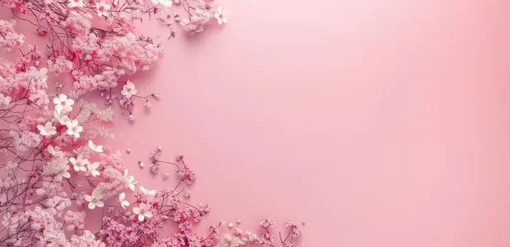 Нежные розовые цветы сакуры на весеннем фоне