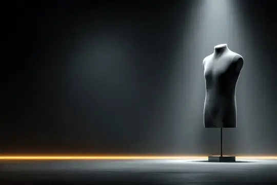 3D-рендер манекена в луче света на тёмном фоне