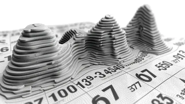 3D-рендер горных вершин из стопок бумажных купюр на финансовой таблице
