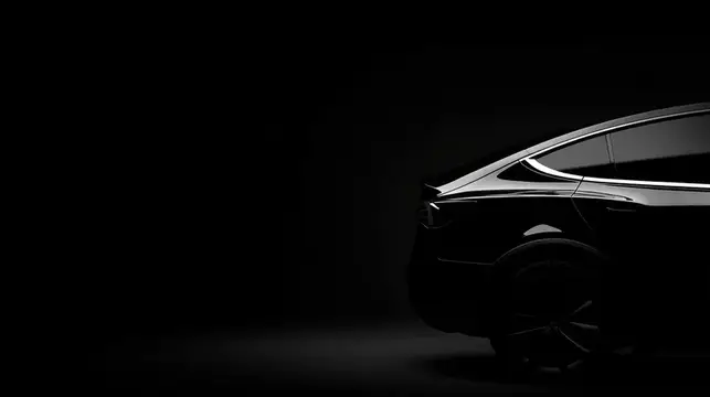 3D-рендер силуэта чёрного автомобиля на тёмном фоне