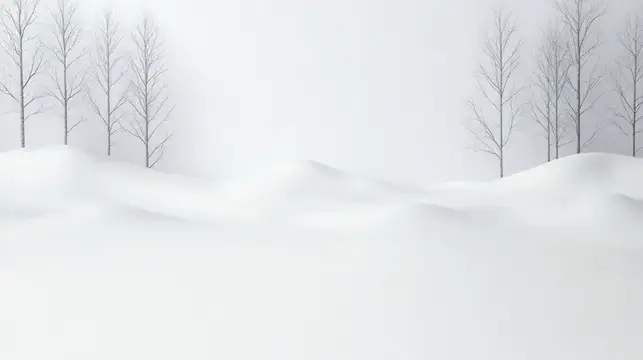 Безмятежный зимний пейзаж с голыми деревьями и легкими сугробами, иллюстрирующий безмятежную красоту зимы
