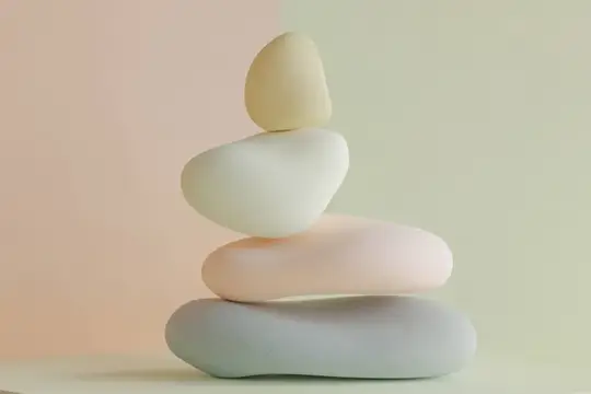 3D-рендер скульптурной композиции из пастельных камней