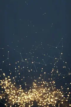 Гирлянда из светящихся точек на фоне ночного неба