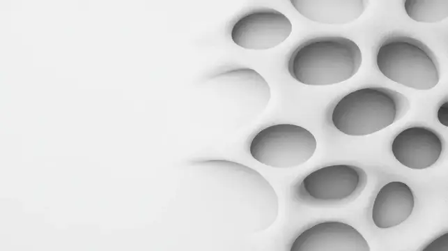 3D-рендер белой поверхности с овальными углублениями