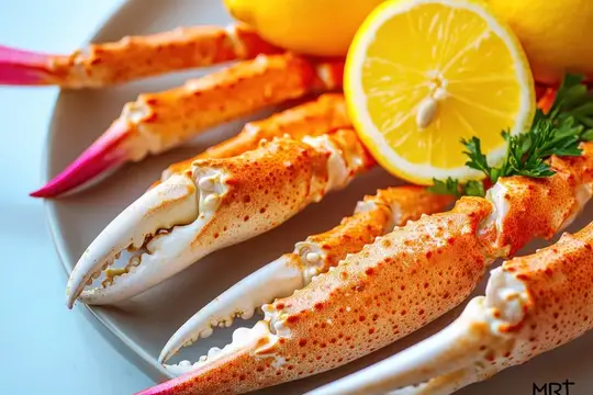 Яркая, манящая сцена передает свежесть моря и кулинарное наслаждение благодаря теплому освещению, четким текстурам и праздничному настроению
