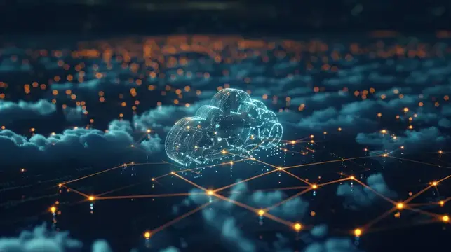 3D-рендер светящегося облака над ночным городом