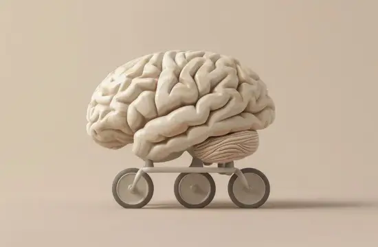 3D-рендер мозга на трёхколёсном велосипеде
