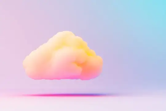 3D-рендер пастельного облака на нежном градиентном фоне