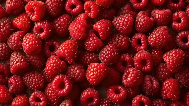 Спелые ягоды малины крупным планом