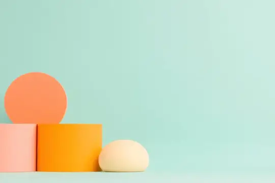 3D-рендер с геометрическими фигурами на мятном фоне