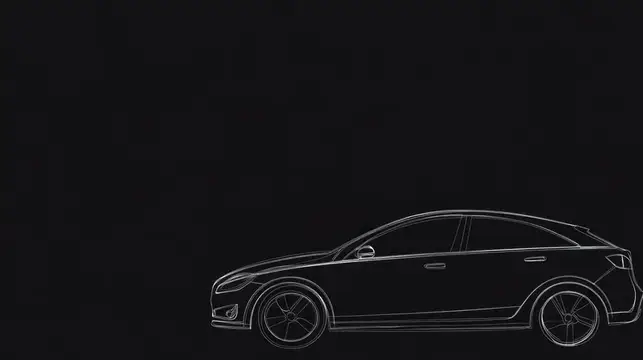 Контурный рисунок легкового автомобиля на чёрном фоне