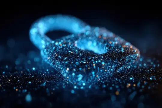 3D-рендер сверкающего синего кольца из блестящих частиц