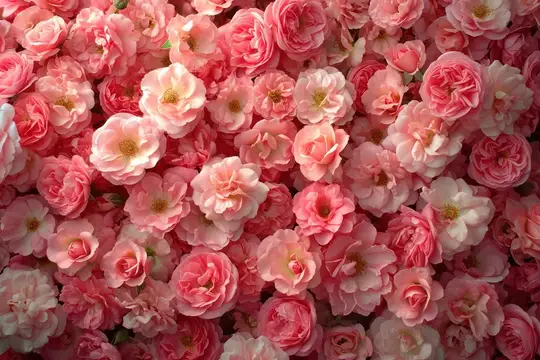 Розовый цветочный фон из множества мелких роз