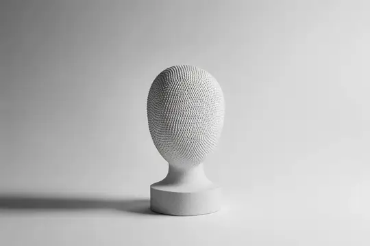 3D-рендер белой скульптурной головы на подставке
