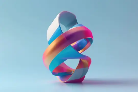 3D-рендер разноцветной спирали на голубом фоне