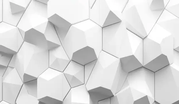 3D-рендер белой шестиугольной мозаичной поверхности