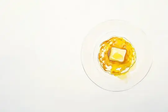 Кусочек сливочного масла тает на золотистом медовом блине