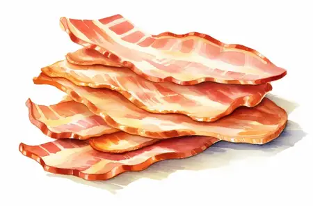 Жирный завтрак, красное мясо, копченый, свинина, ломтик, ветчина, еда, приготовление, фон, бекон, закуска, нездоровый, тонкий, крупный план, мясо, ингредиент, приготовленное, полосатое, вкусное