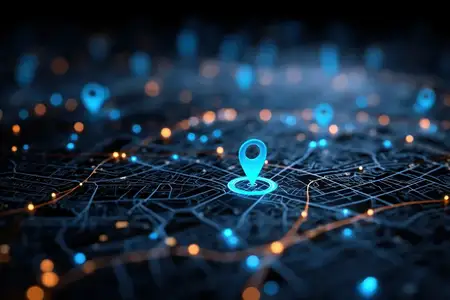 Мягкое атмосферное настроение, подчеркивающее поток данных, свечение и цифровой ландшафт, приглашающее к исследованию, инновациям и современным технологиям в связанном мире