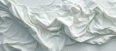 3D-рендеринг белой ткани с реалистичной текстурой складок и заломов для дизайна и модного фона