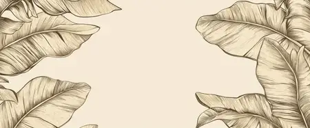 Художественное черно-белое изображение пышных тропических листьев, обрамляющих пустое пространство, идеально подходящее для фонов, приглашений и ботанических дизайнов
