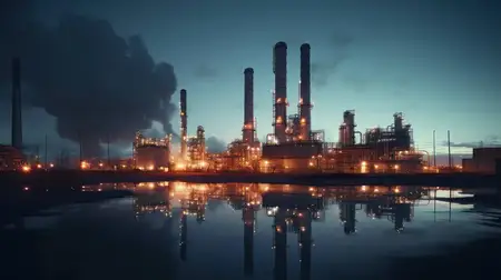 Нефтеперерабатывающий завод, трубопровод, дым, башня, энергия, нефть, нефтехимия, дымовая труба, производство, металл, загрязнение, энергия, ночь, промышленный газ, технология, завод, химия…