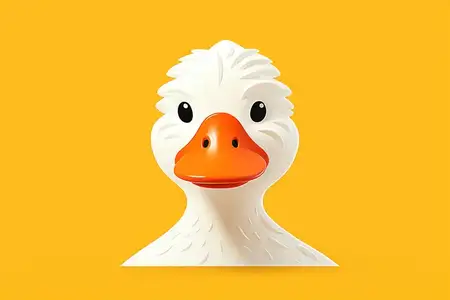 Игривый утенок наслаждается купанием с плавающей резиновой уточкой на изолированном белом фоне