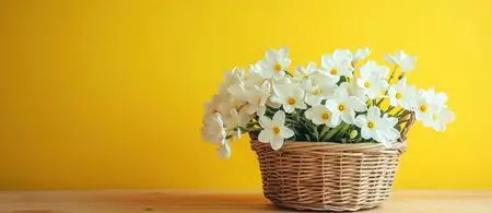 Весеннее наслаждение: желтый букет нарциссов, всплеск природной цветочной красоты в цветущей вазе