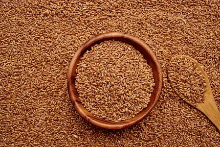 Тарелка с хлопьями, ингредиенты органического продукта на деревянном столе