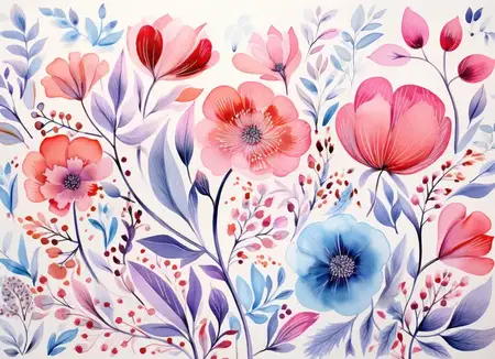 Цветочная весна-лето: блаженный букет цветов на акварельном садовом фоне