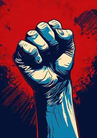 Сила, мощь, кулак, рука, графика, революция, удар, рука, протест, свобода, знак, человек, победа, иллюстрация, борьба, гнев, символ, дизайн, фон, сильный