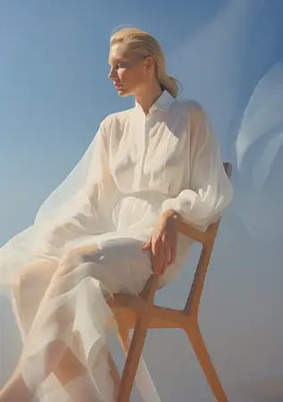 Чувственность Vogue: радостная женщина, обнимающая свободу в красивой гламурной одежде