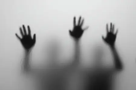 Настроение меняется от напряженного к созерцательному, когда силуэты задерживаются, размытые края сливаются со светом, намекая на напряжение, тоску и скрытые истории за завесой