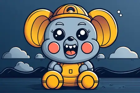 Весёлые дети играют с забавной пандой, иллюстрация в мультяшном стиле — милый детёныш панды с игривым выражением мордочки на белом фоне