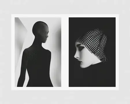 Элегантная пара в шляпах позирует для черно-белых фотографий в художественной винтажной портретной съемке