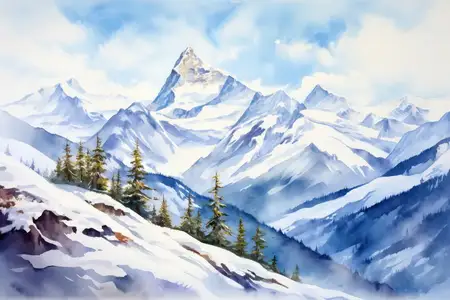 Пик, иней, искусство, горы, зима, вид, фон, холод, лед, живописный, альпийский, синий, белый, небо, высокий, Альпы, снег, природа, пейзаж