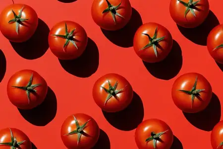 Эта натюрмортная композиция вызывает ассоциации с солнечными рынками и домашней кухней, передавая энергичное настроение, тепло и изобилие через сочные фрукты, яркие оттенки и чистый минималистичный…