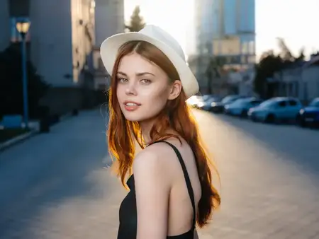 Привлекательная женщина на открытом воздухе, прогулка, отдых, путешествия, эмоции