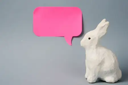 Бумажный наклейка-зайчик, украшение, копировальное пространство, изолированный фон