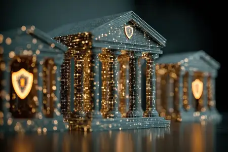 Мрачное кинематографичное освещение и малая глубина резкости создают мечтательную, созерцательную атмосферу вокруг миниатюрных фасадов, приглашая воображение в мир финансов, ремесла и света в сцене…