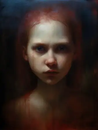 Женщина, ребенок, юность, глаза, дьявол, боль, одиночество, страх, взгляд, грусть, несчастье, ужас, косметика, стресс, задумчивость, выражение лица
