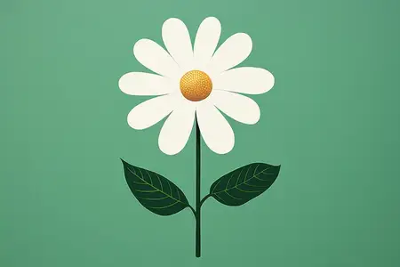 Цветная нежность: забавная ретро-иллюстрация в стиле любви с мультяшным элементом малыша на обоях в винтажном стиле, с белой абстрактной ромашкой, растущей на колесе, и цветочной открыткой на синем…