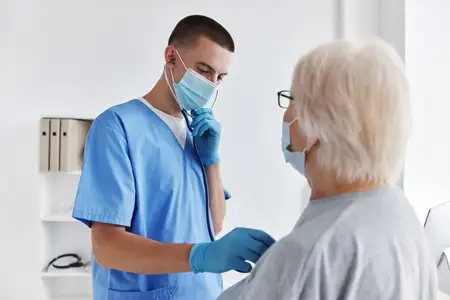 Врач и пациент с вакцинным паспортом, иммунитет и защита