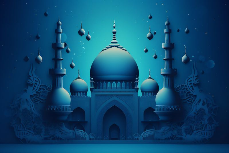 islam architecture moon ramadan religion muslim culture mosque night arabic. Generative AI.