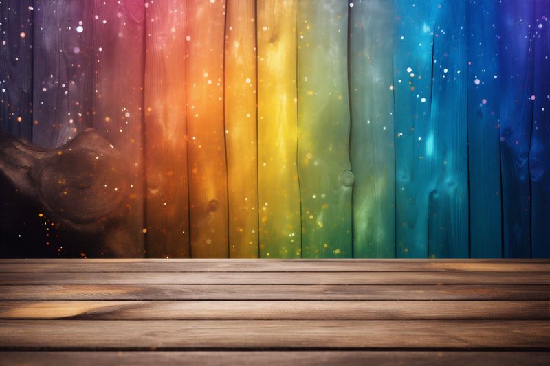 background wooden table rustic design flowers wood bokeh seasonal leaf board. Generative AI.