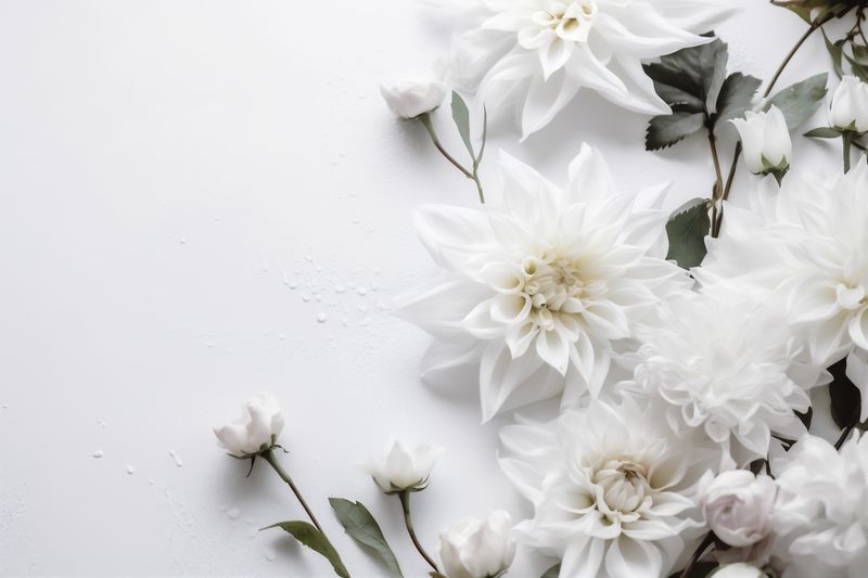 floral beautiful blossom spring nature flower white wedding bloom celebration background. Generative AI.