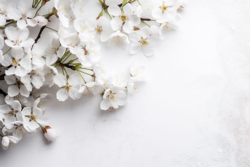 blossom background white spring nature wedding floral mother's beautiful day celebration flower. Generative AI.