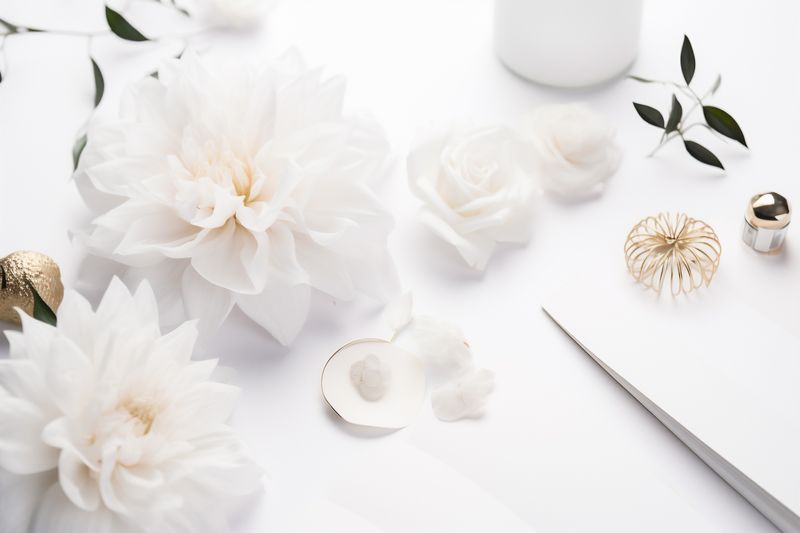 background blossom flower white wedding romantic nature beautiful floral spring celebration. Generative AI.