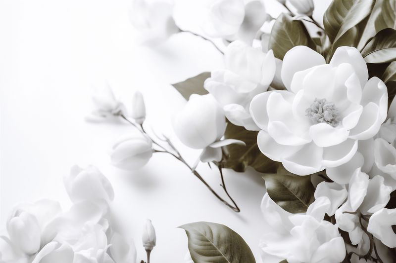 flower wedding nature green background floral blossom beautiful white spring celebration. Generative AI.